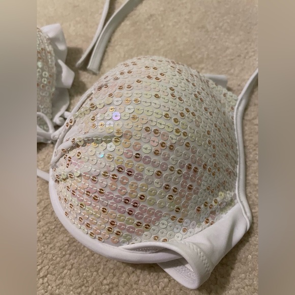 VICTORIA’S SECRET iridescent bling y2k swim top 34DD like new - Picture 2 of 8